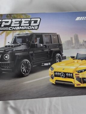 Lego Speed Champions Black SUV & Yellow Sports Convertible